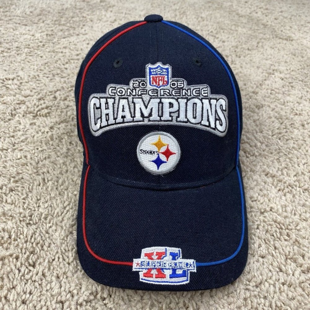 Reebok‎ Pittsburgh Steelers ‘05 NFL Conference Champs Hat Black Strapback Cap